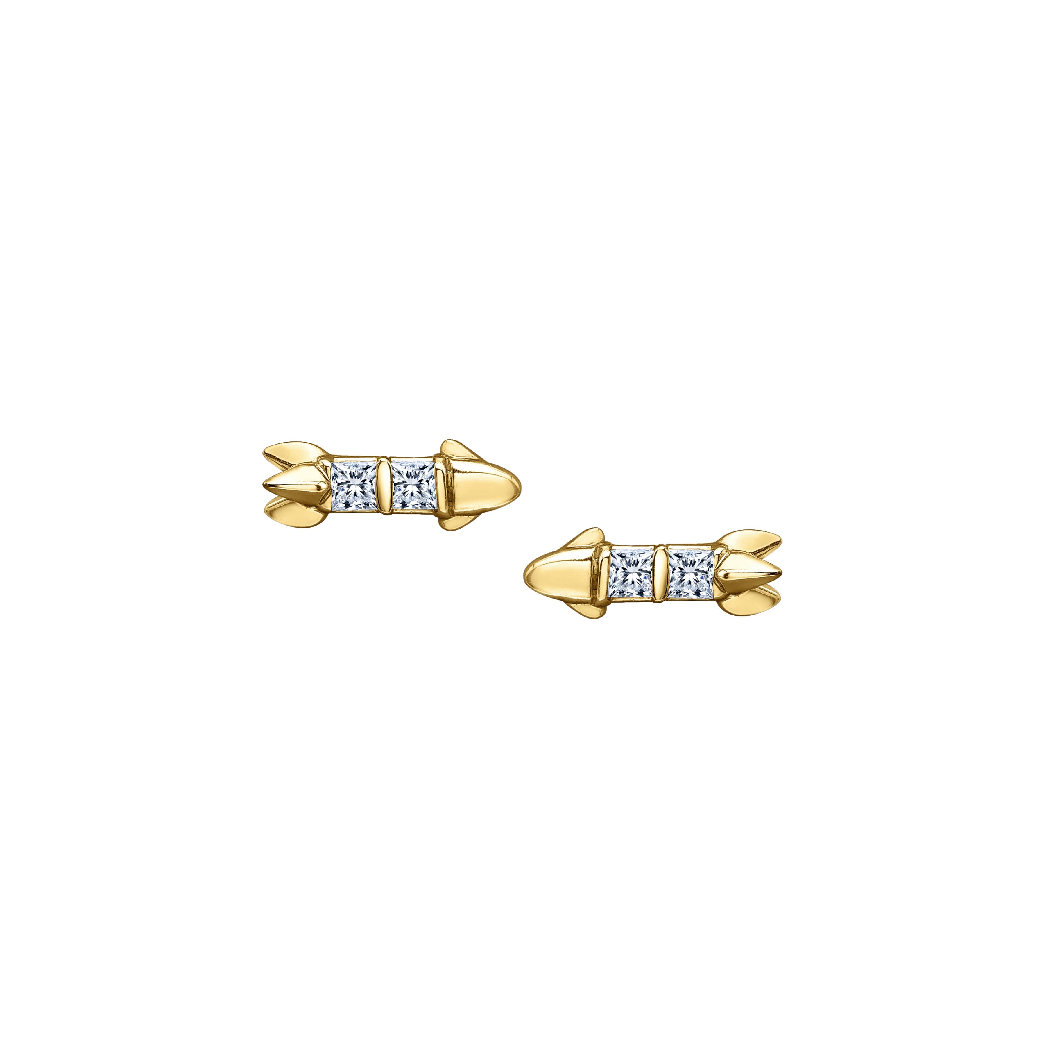 Starship Studs 14k yellow gold