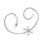 Crafted in 14KT white Canadian Certified Gold, this bracelet features a snowflake pendant with a round brilliant-cut Canadian centre diamond.
