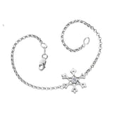 Crafted in 14KT white Canadian Certified Gold, this bracelet features a snowflake pendant with a round brilliant-cut Canadian centre diamond.