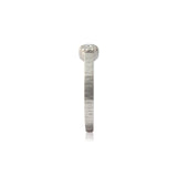 Crafted in 14KT brushed white gold, this ring features a bezel-set round brilliant-cut diamond on a flat band.