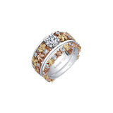 ‘Brilliant Fall Ring’ with matching band ‘Falling Leaves Band’