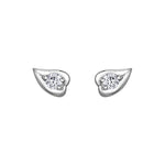 Crafted in 14KT white Canadian Certified Gold, these ivy leaf shaped earrings are each set with a round brilliant-cut Canadian diamond.