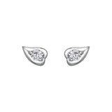 Crafted in 14KT white Canadian Certified Gold, these ivy leaf shaped earrings are each set with a round brilliant-cut Canadian diamond.