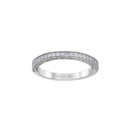 Crafted in 18kt Pure White™, this band features frost-inspired engravings set with round brilliant-cut Canadian diamonds.