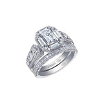 ‘Emerald Frost Engagement Ring’ with matching band ‘Emerald Frost Band’