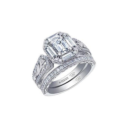 ‘Emerald Frost Engagement Ring’ with matching band ‘Emerald Frost Band’