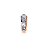 Crafted in rose and white 18KT Certified Canadian Gold, this engagement ring features a diamond set rose vine design with a round brilliant-cut Canadian centre diamond.