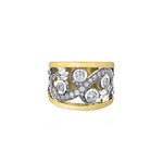 Crafted in yellow and white 14KT Candian Certified Gold, this ring features a rose vine design set with round brilliant-cut Canadian diamonds.