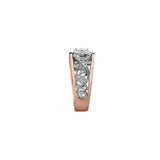 Crafted in 18kt Pure White™ and rose 18KT Certified Canadian Gold, this engagement ring features a diamond set rose vine design with an oval-cut Canadian centre diamond.
