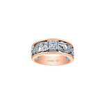 Crafted in 18kt Pure White™ and rose 18KT Certified Canadian Gold, this engagement ring features a diamond set rose vine design with a princess-cut Canadian centre diamond.