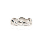 Ruffle pattern band crafted in 14KT white gold.