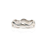 Ruffle pattern band crafted in 14KT white gold.