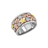 Crafted in 14KT rose, white and yellow Certified Canadian Gold, this ring features maple leafs and round brilliant-cut Canadian diamonds.