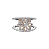 Crafted in 14Kt Certified Canadian Gold, this ring features a water lily flower with a round brilliant-cut Canadian centre diamond.
