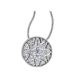 Crafted in 14KT Certified Canadian Gold, this necklace features a filigree water lily pendant with round brilliant-cut diamonds.