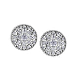 Crafted in 14KT Certified Canadian Gold, these water lily flower-inspired filigree stud earrings feature round brilliant-cut Canadian diamonds.