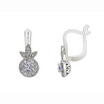 Crafted in 14KT Canadian Certified Gold, these drop earrings feature round brilliant-cut diamond centres with 3 diamond set petals above them.