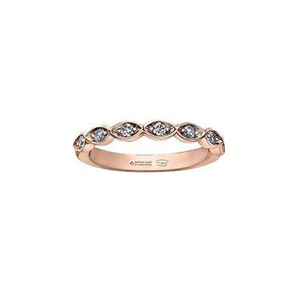 Crafted in 18KT rose gold, this lily of the valley flower-inspired band is set with Canadian diamonds.
