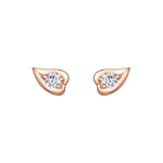 Crafted in 14KT rose Canadian Certified Gold, these ivy leaf shaped earrings are each set with a round brilliant-cut Canadian diamond.