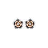 Crafted in 14KT rose and white Certified Canadian Gold, these earrings feature Newfoundland & Labrador pitcher plant flowers set with round brilliant-cut Canadian diamonds