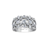 Crafted in 14KT white Certified Canadian Gold, this ring features a swirling design set with round brilliant-cut Canadian diamonds.