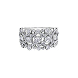 Crafted in 14KT white Certified Canadian Gold, this ring features a swirling design set with round brilliant-cut Canadian diamonds.