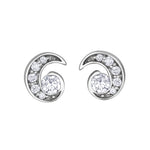 Crafted in 14KT white Certified Canadian Gold, these earrings each feature a sprout-inspired shape set with round brilliant-cut Canadian diamonds.