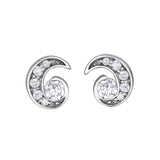 Crafted in 14KT white Certified Canadian Gold, these earrings each feature a sprout-inspired shape set with round brilliant-cut Canadian diamonds.