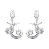 Crafted in 14KT white Canadian Certified Gold, these earring enhancers each feature a sprout-inspired shape set with round brilliant-cut Canadian diamonds.
