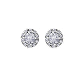 Diamond Fur-trim Stud Earrings