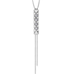 Crafted in 14KT white Certified Canadian Gold, this bolo style necklace features a quilted pattern set with round brilliant-cut Canadian diamonds.