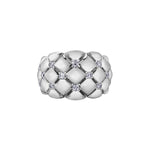 Crafted in 14KT white Certified Canadian Gold, this quilted ring is set with round brilliant-cut Canadian diamonds.