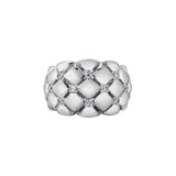 Crafted in 14KT white Certified Canadian Gold, this quilted ring is set with round brilliant-cut Canadian diamonds.