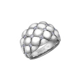 Crafted in 14KT white Certified Canadian Gold, this quilted ring is set with round brilliant-cut Canadian diamonds.