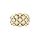 Crafted in 14KT yellow Certified Canadian Gold, this quilted ring is set with round brilliant-cut Canadian diamonds.