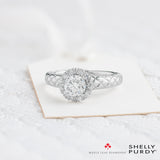 Diamond Fur Halo Engagement Ring