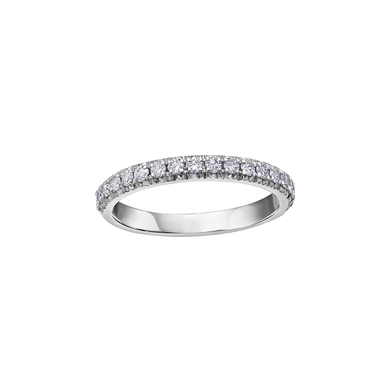 Crafted in 18kt Pure White™, this band is set round brilliant-cut Canadian diamonds.