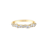 Crafted in yellow 14KT Canadian Certified Gold, this ring features fourteen round brilliant cut Canadian diamonds