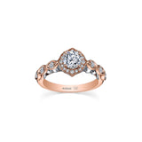 Crafted in 18KT rose and white gold, this lily of the valley flower-inspired ring is set with Canadian diamonds.