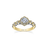 Crafted in 18KT yellow and white  gold, this lily of the valley flower-inspired ring is set with Canadian diamonds.