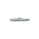 Crafted in 14KT whitte gold, this ring features 15 round brilliant-cut diamonds in a row.