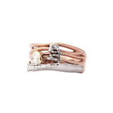 Crafted in 14KT rose, white, and yellow Certified Canadian Gold, this ring features a sunset scene with a round brilliant-cut Canadian diamond sun, diamond set lake, and Group of Seven inspired tree.