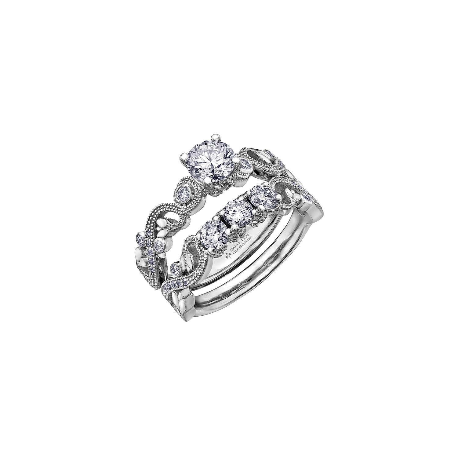 ‘Enchanted Solitaire’ with matching band ‘Enchanted Solitaire Matching Band’