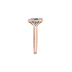 Crafted in rose and white 14KT Candian Certified Gold, this ring features a rose vine design set with round brilliant-cut Canadian diamonds in a frame setting.