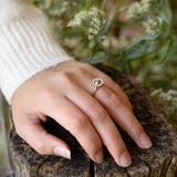 Bound Grey Rose-Cut Diamond Halo Ring