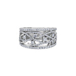 Crafted in 14KT white Certified Canadian Gold, this ring features a winter design set with round brilliant-cut Canadian diamonds.