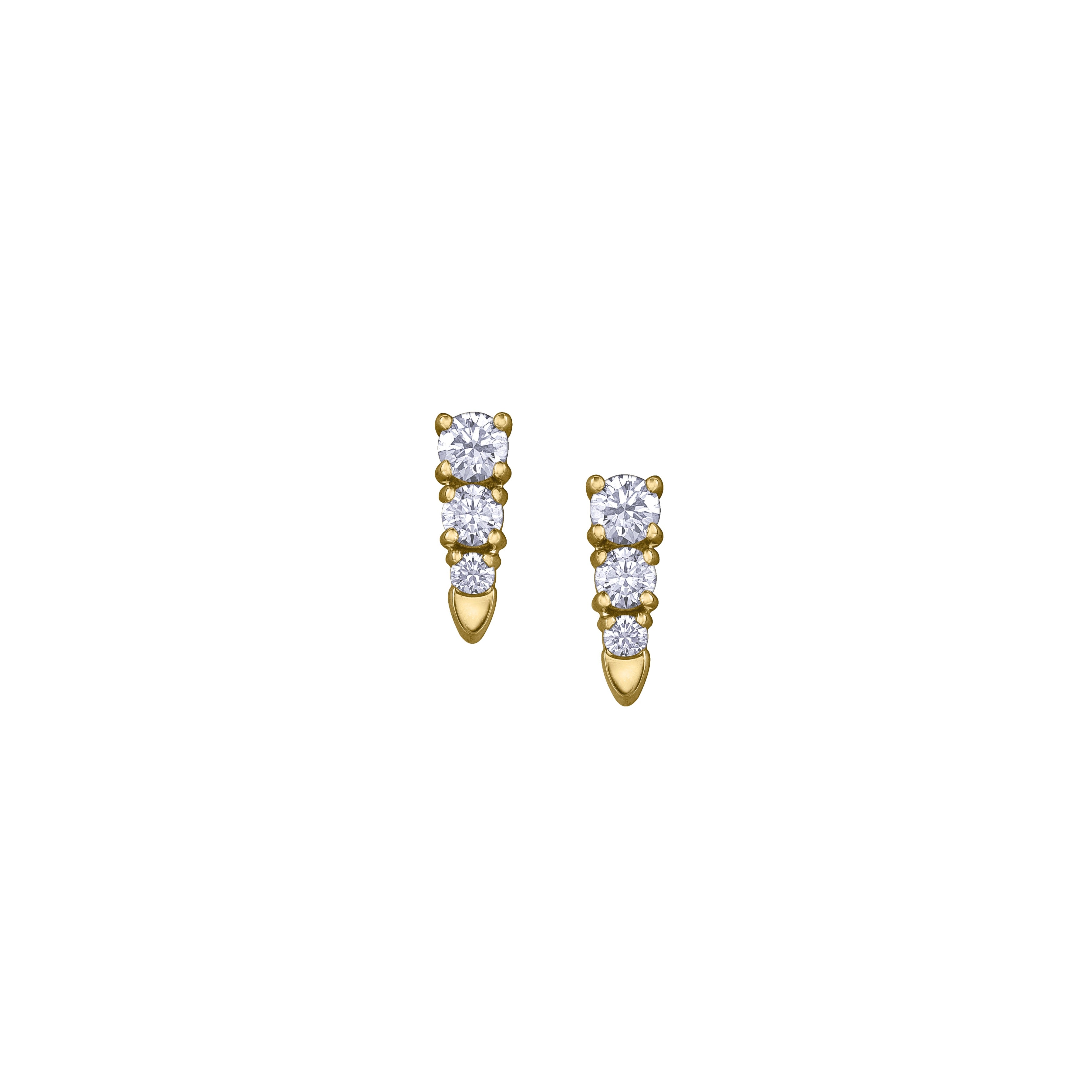 Crafted in 14KT white or yellow Certified Canadian Gold, these earrings feature baby icicles set with round brilliant-cut Canadian diamonds.