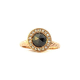 Bound Black Rose-Cut Diamond Halo Ring