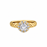 Diamond Fur Halo Engagement Ring