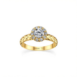 Diamond Fur Halo Engagement Ring